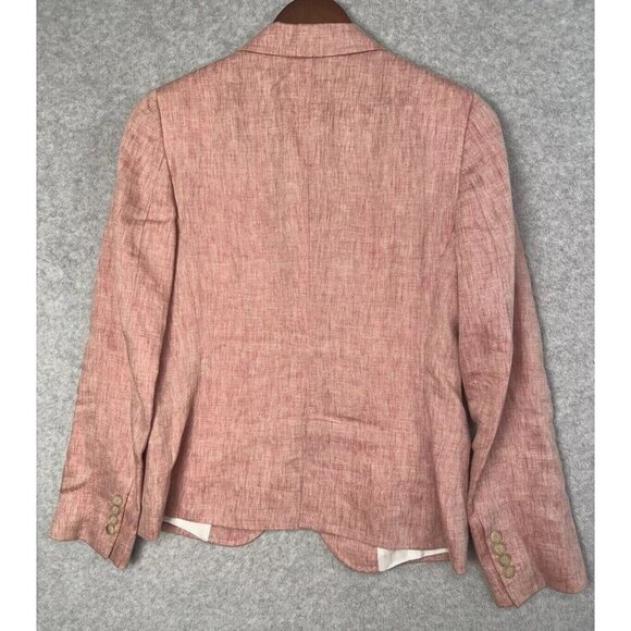 Faconnable 100% Linen Blazer Soft Red/Pink Jacket Made in Italy Sz 4 EUC Luxury - Picture 13 of 16
